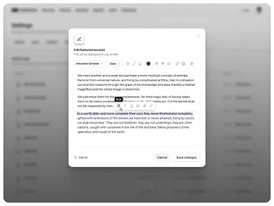 Text editor — Untitled UI modal product design rich text text editor text format text toolbar ui design user interface