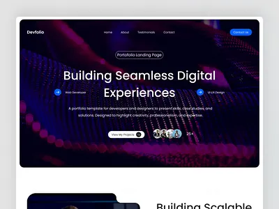 Portfolio Landing Page american creative creative freelancer portfolio design designer freelancer landing landing page design modern personal portfolio portfolio website design professional ui website