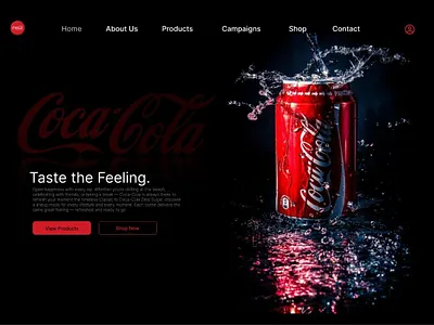 🔴 Coca-Cola UI/UX Hero Section – Dark Theme Concept branding chanukawasundara cocacola design dribbble figma illustration ui uiux ux xd