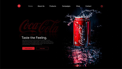 🔴 Coca-Cola UI/UX Hero Section – Dark Theme Concept branding chanukawasundara cocacola design dribbble figma illustration ui uiux ux xd