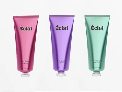 Eclat Shampoo Tube Label Design brand identity cosmetics graphic design label design label packaging labeldesign packagedesign packaging print product label shampoo skin care tube typography