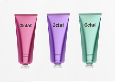 Eclat Shampoo Tube Label Design brand identity cosmetics graphic design label design label packaging labeldesign packagedesign packaging print product label shampoo skin care tube typography