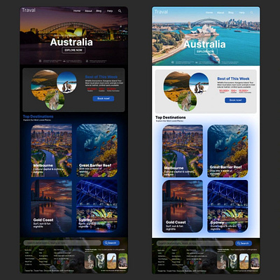 Exploring Australi – UI/UX Concept Design for a Travel Webs australia branding chanukawasundara design dribbble figma illustration ui uiux ux xd