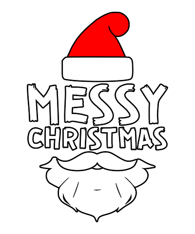 Messy Christmas Santa Beard And Hat | Design beautiful breathtaking christmas design funny gorgeous illustration merch noel santa stunning tshirt xmas