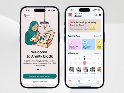 Parenting App Design app baby tracker branding design health app interface kids care mobile app mobile ux design mom app parenting parenting app parenting tech ui ux