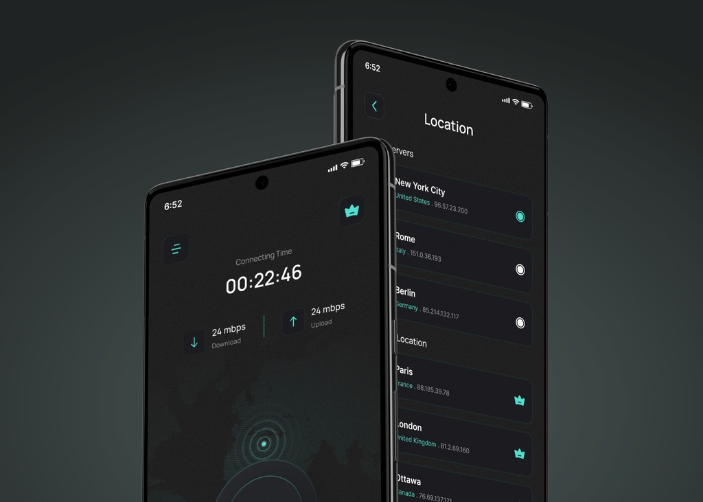 Wirefox VPN | Mobile App app design app ui design figma appdesigner ui ux vpn vpn app vpn app design