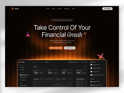 AI fintech landing page design ai fintech anding page ai landing page ai startup clean landing page dark landing page dark orange hero dark orange saas dark premium design dark saas landing page dark ui design landing page orange dark landing page saas uiux web design