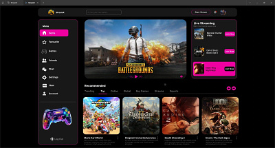 Introducing StreamX – The Future of Live Gaming Dashboards! 🎮✨ branding chanukawasundara design dribbble figma game illustration ui uiux ux xd