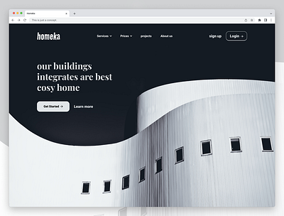 Modern Building Company Hero UI building company construction header design hero section homepage landing page minimal design real estate ui design ux design website design