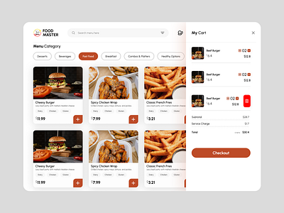 Food Master – Modern Website UI Design interactive design