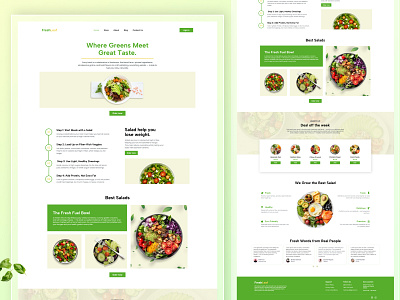 FreshLeaf – Healthy Food Website Concept designwithflavor foodwebsite freshleaf freshui healthydesign natureinspireddesign