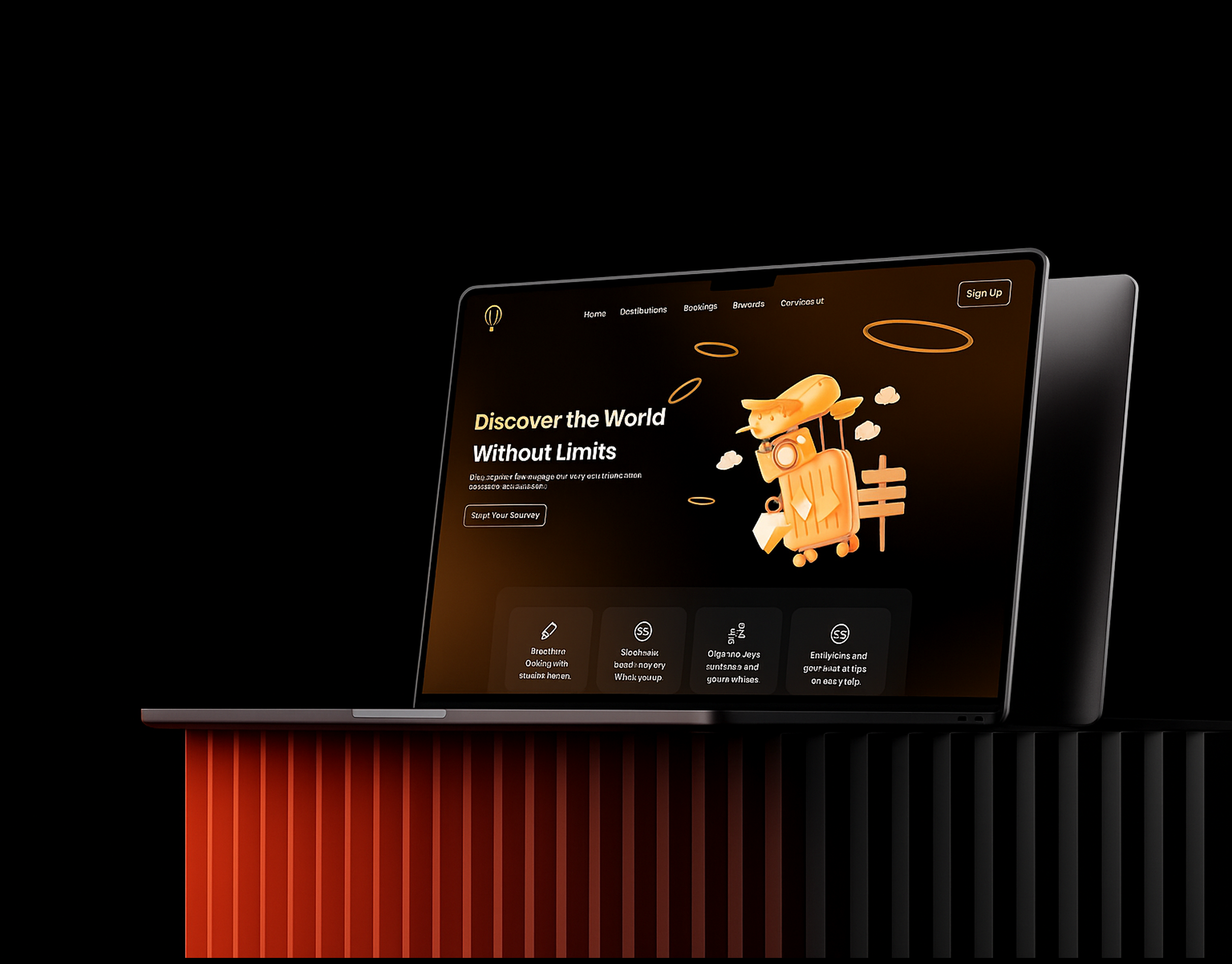 Exploreo - Modern Travel & Adventure Landing Page agency dark theme minimal travel travel planner website