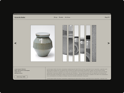visual design 001 minimal pottery ui visual design web design website