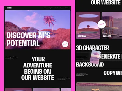 COSMIC. AI Image Generator Website 3d ai ai generated artificial intelligent automated design eternal illustration image generation landing page web web design website