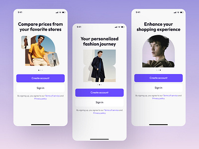 E-commerce App - Onboarding app design e commerce app fashion app minimal design mobile onboarding online store app