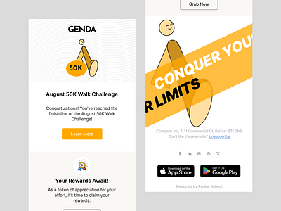 Genda – Fitness App Email Design health and fitness