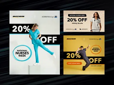 Scrub Pro Nurses Week Promos ad ads branding deal design digital fashion graphic design marketing medical meta nurse pmax ppc promo sale scrub pro scrubs ui