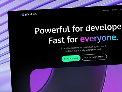 Solana Landing Page - Concept 3d animation concept crypto solana ui ux web web3