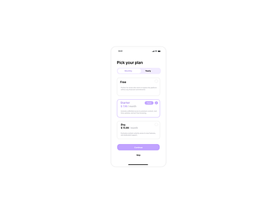 Subscription Plans - App app ui ui design ux