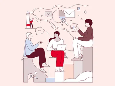 Management and leadership branding character falck illustration magazine people