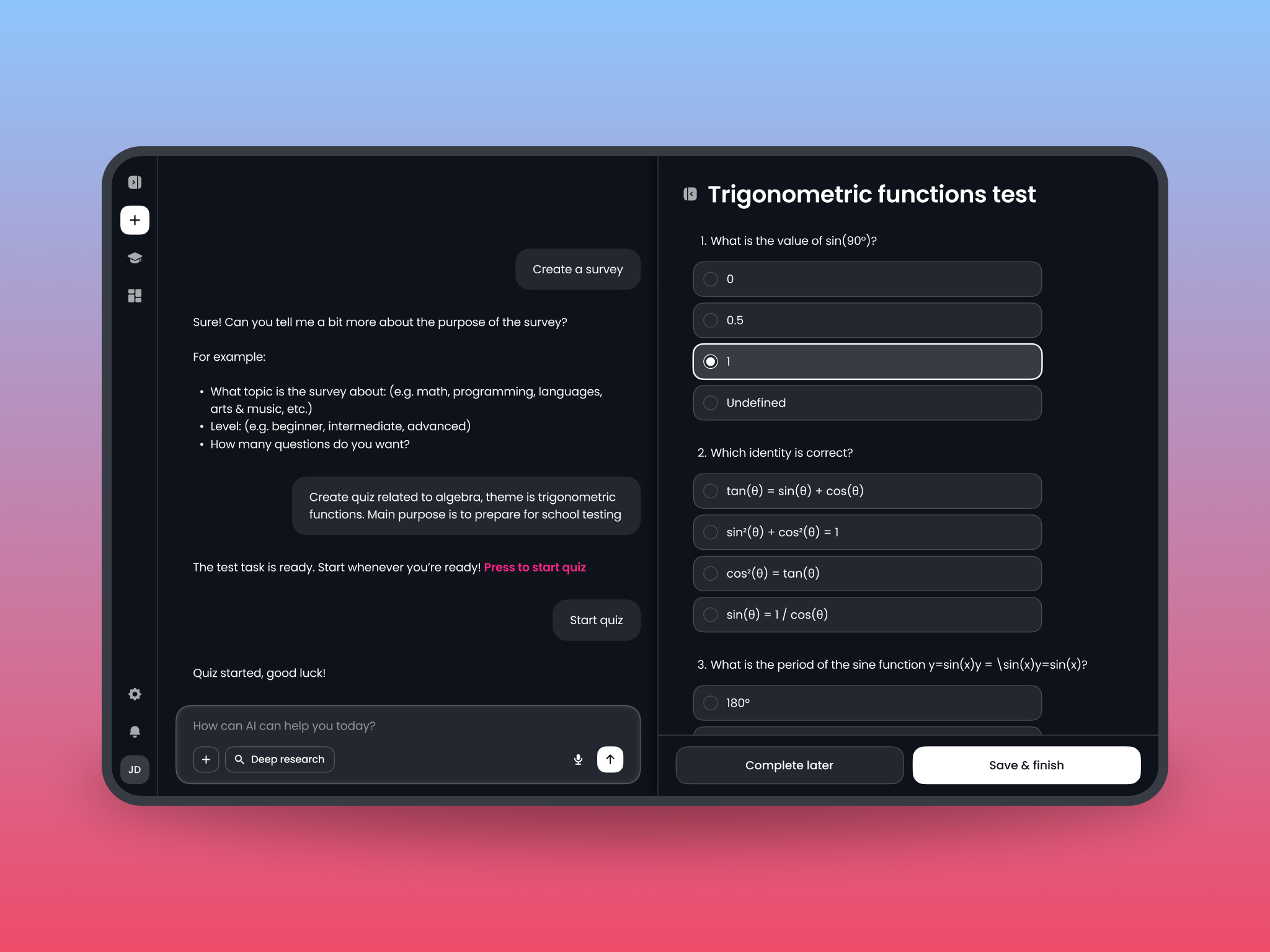 AI Chat Training Program Creator aichat aichatbot aiforbusiness aiplatform aitraining appdesign educationtech employeetraining interactivedesign interactivelearning learningplatform mobileappdesign personalizedtraining skilldevelopment smartlearning taskautomation trainingprogram trainingtool userexperience ux design