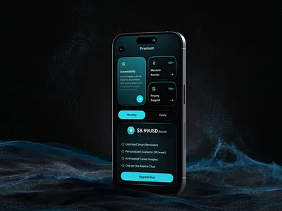 AI Powered Learning Mentor Mobile App Premium Page UI/UX Design ai ai application ai learning ai mentor ai mentor app ai powered aieducation aipowered clean ui dark mode futureoflearning mobile app onboarding personalizedlearning plan premium smartmentorapp ui upgrade plan upgrade plan page