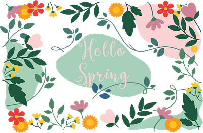 Spring Digital Design advertising colourful design flowers graphic design logo