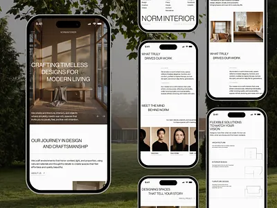 NI - Elegant Modern Furniture Interior Design Mobile Website App aesthetic app company profile elegant furniture luxury minimalist mobile mobile app modern portfolio product design project responsive responsive website showcase ui warm web design website