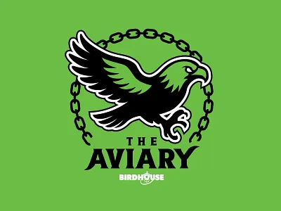 The Aviary Logo animal athletics bird birdhouse chain disc golf eagle frisbee sports