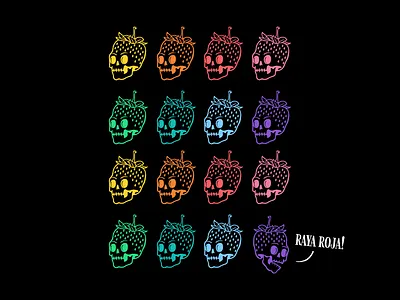 Skullies apparel art berry clothing color company custom design fruit hoodie illustration raya roja skeleton skull strawberry streetwear tshirt