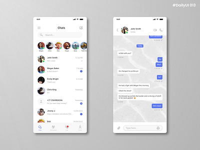 Daily UI #013 - Direct Messaging branding chat chatting clean daily daily 100 challenge daily ui daily ui 013 dailyui design direct direct message graphic design illustration logo message messaging story ui ux
