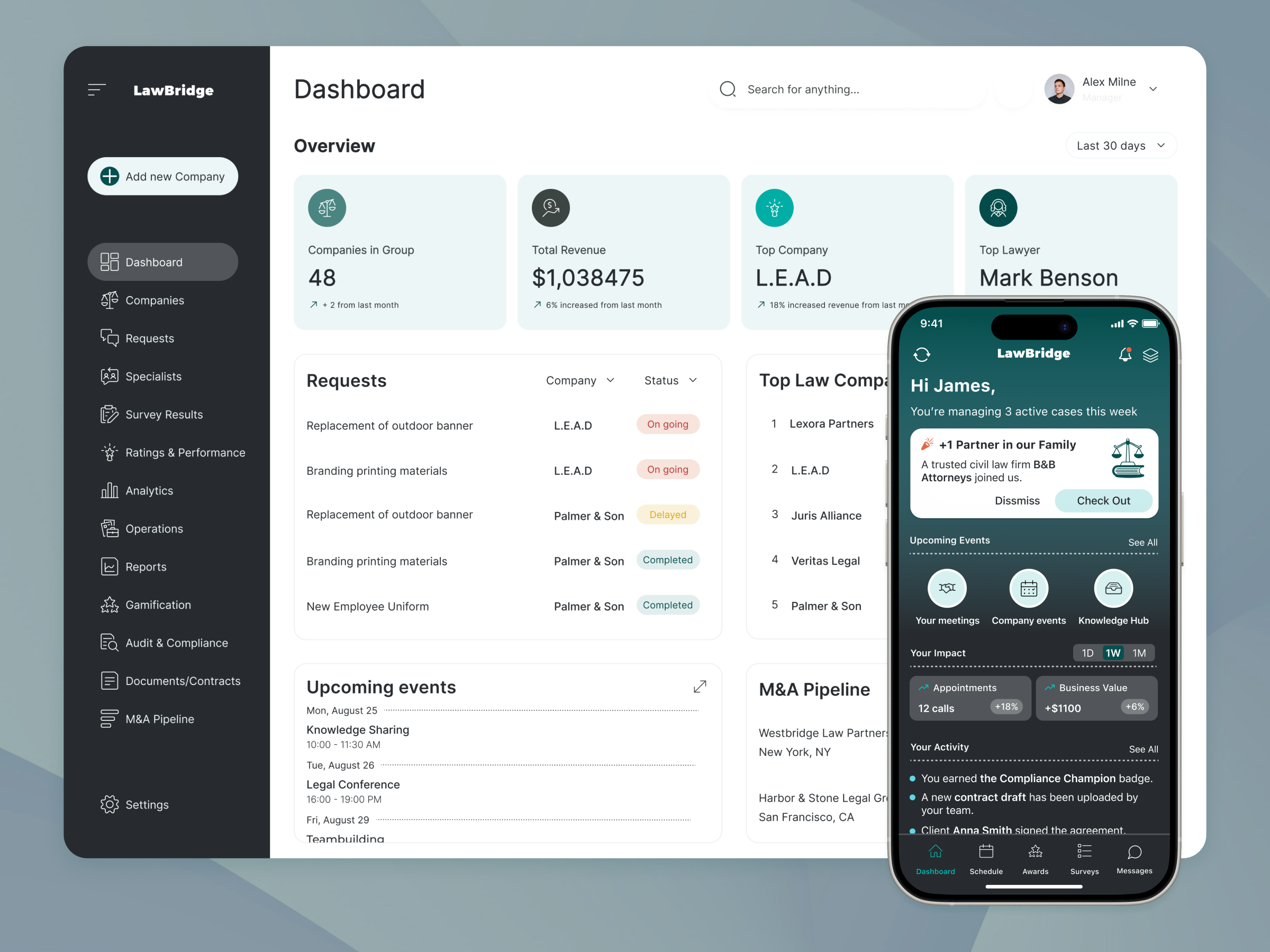 Law Firm Ecosystem — Web Dashboard & Employee App
