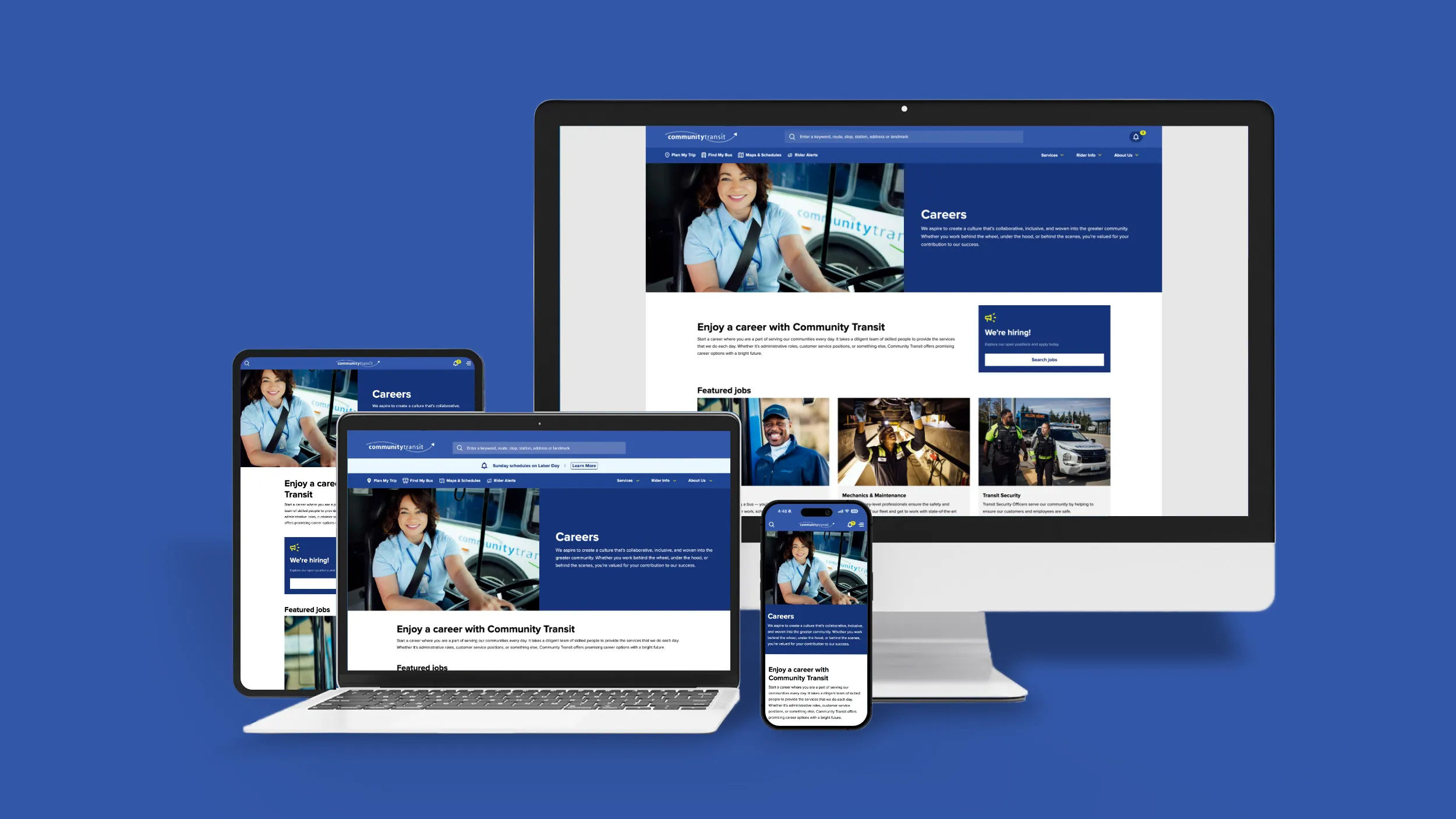 Community Transit Website Redesign prototype design ui ux ux research web design web production