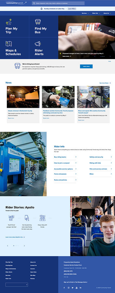 Community Transit Website Redesign ui ux web design web production