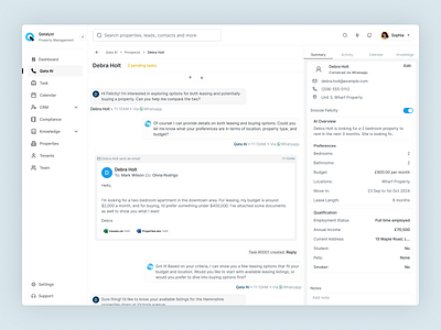 Qatalyst - AI Conversation Screen ai ai conversation branding clean conversation design message property app property management property management dashboard real estate realestate realestateui saas trending ui ui design uiux