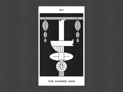 XII. THE HANGED MAN black and white