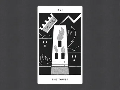 XVI. THE TOWER black and white the tower