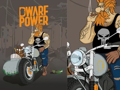 ILLUSTRATION VECTORIELLE DWARF POWER communication illustration print