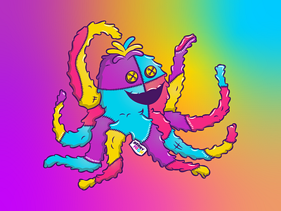 Octo apparel art character clothing colorful company custom design hoodie illustration octopus plush streetwear teddy tshirt