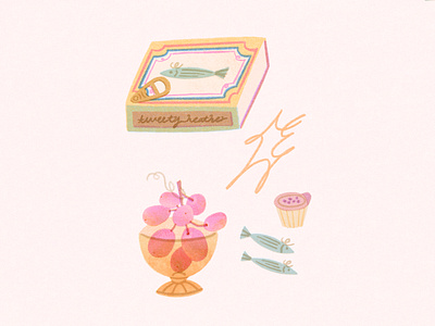 This and That Archive 01 art artwork bowl can cream design fish food fruit grape illust illustration ipad jam object package photoshop stilllife tweetyheather vintage
