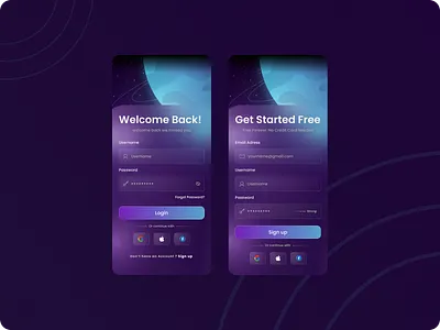 Dark UI Login Concept design ui
