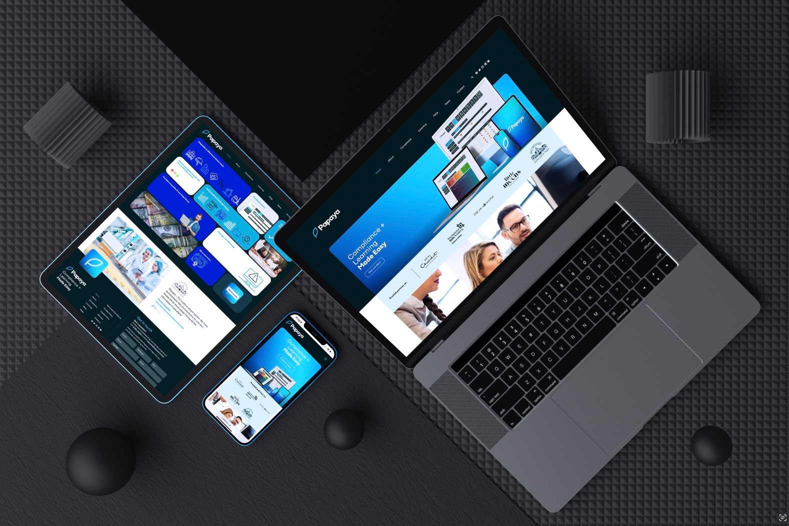 Papaya Website — Responsive blue brand branding design graphic design logo responsive ui