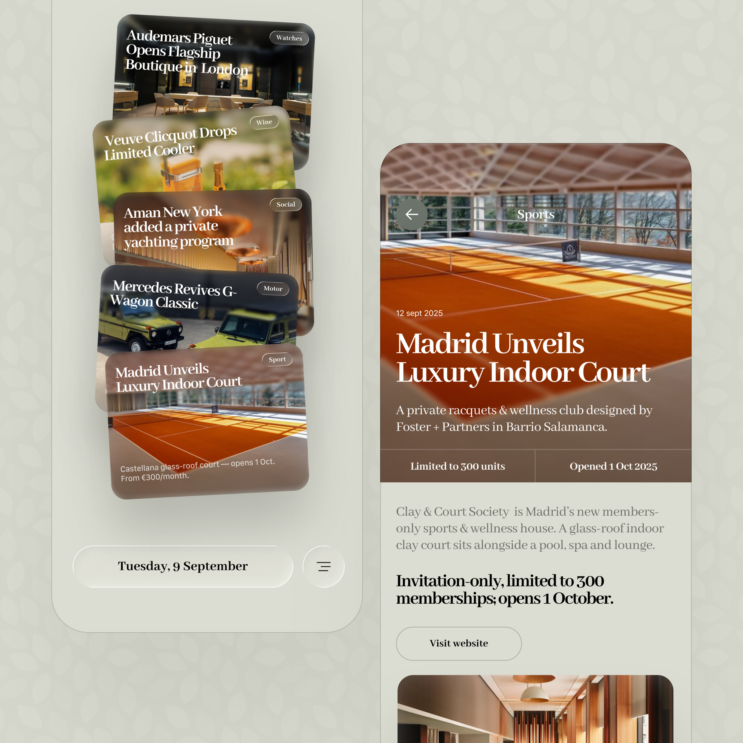 Luxury News app branding iphone luxury ui user experience user interface