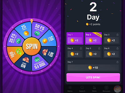 Lucky Wheel bonus casino casino casino online casino web daily rewards figma gambling game game ui gamification lucky wheel mobile casino retention roulette spin ui wheel