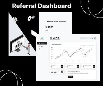 Referral Partner Dashboard black and white dashboard dashboard dashboard design dashboard ui referral partner dashboard ui ux