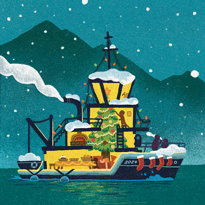 Perfect Xmas for the quarantine period childrens book digital illustration gouche illustration picture book riso print