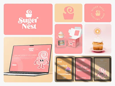 Cup Cake Shop Logo Design bakery logo brand design brand identity branding cake shop graphic design logo design mascot