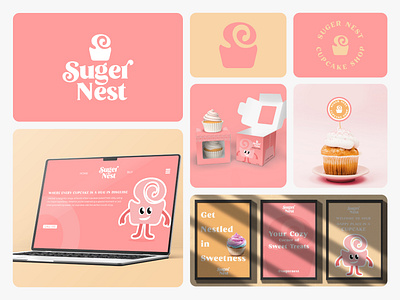 Cup Cake Shop Logo Design bakery logo brand design brand identity branding cake shop graphic design logo design mascot