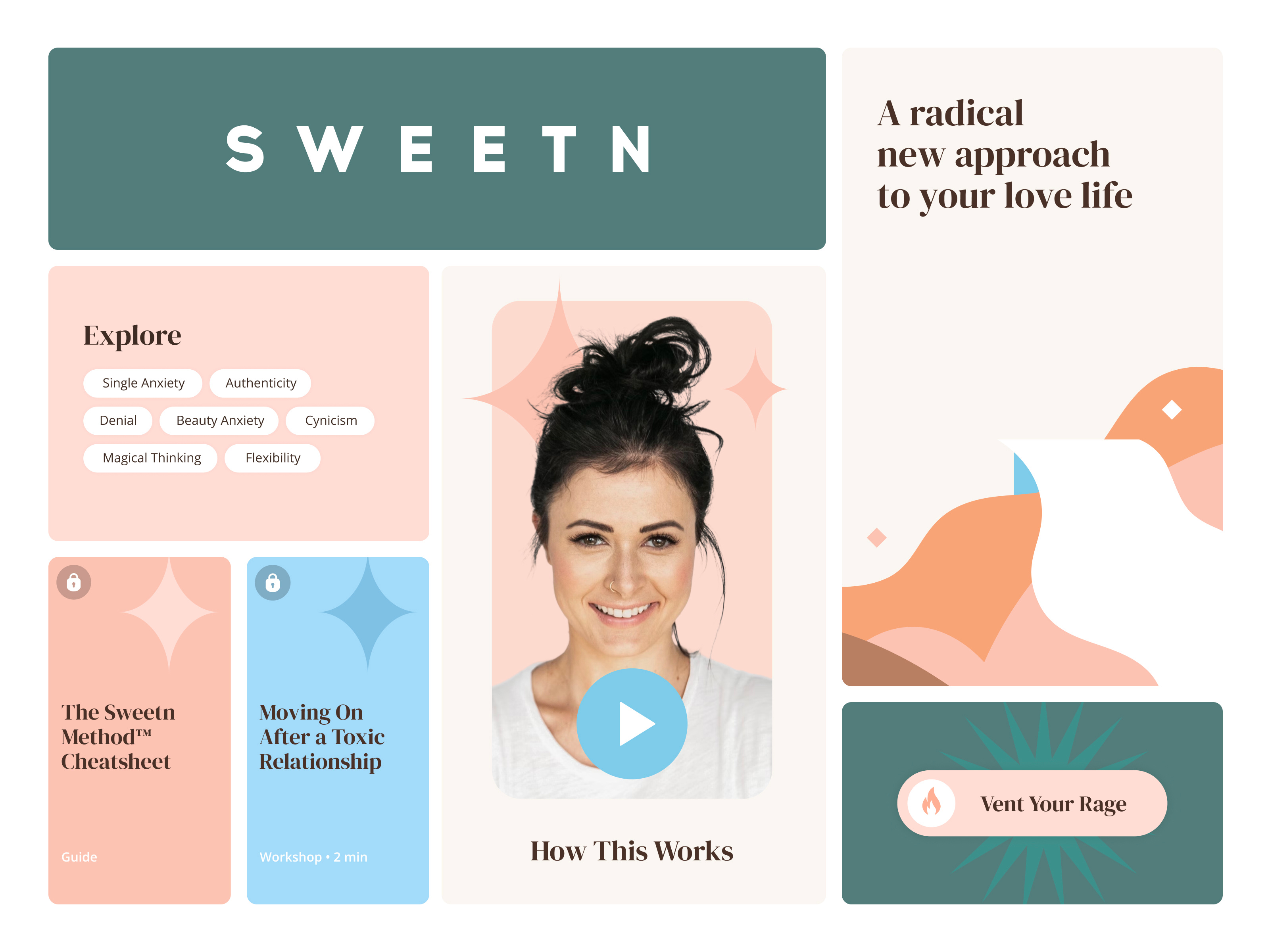 UI & Branding ✦ Sweetn branding business illustrations dating digital art editorial illustration graphic design icons illustration logo ui ui design ui illustration wellness