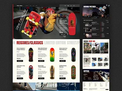 Powell Peralta Site Redesign Concept: Daily UI #012 brandredesign caballero creativeconcept dailyui dailyui12 designexploration designinspiration ecommerce powellperalta redesign skateboardculture skateboarding ui uiconcept uxdesign webdesign websiteconcept websiteui